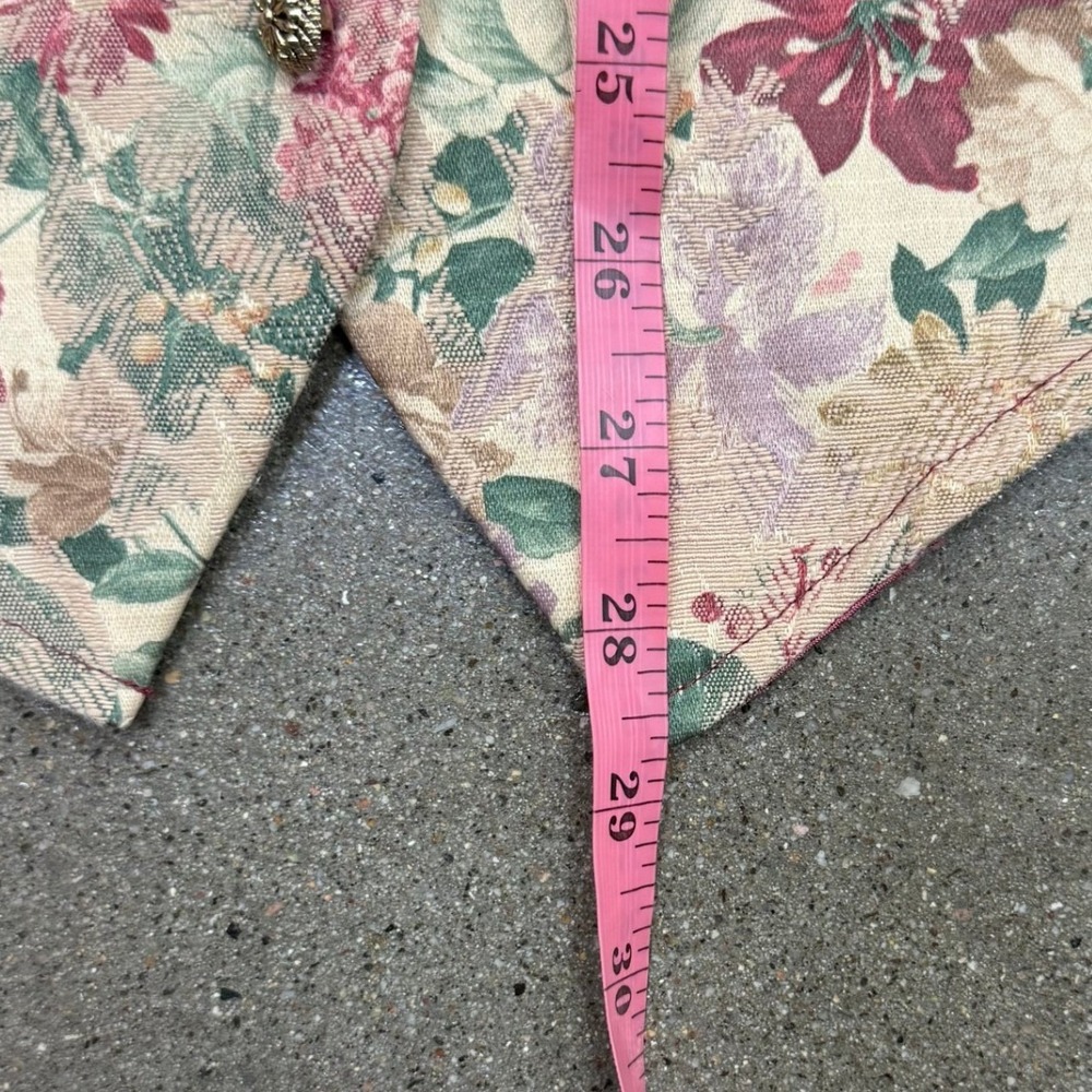 No Boundaries Plus Vintage 90s Floral Tapestry Vest Magenta Back 22W - Picture 3 of 8